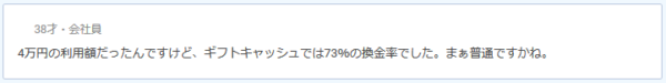 換金率の口コミ