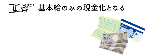 基本給のみの現金化となる