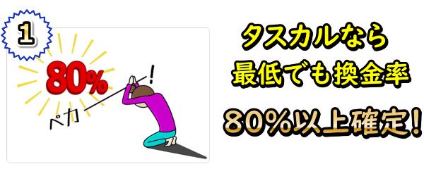 タスカルでする現金化の換金率