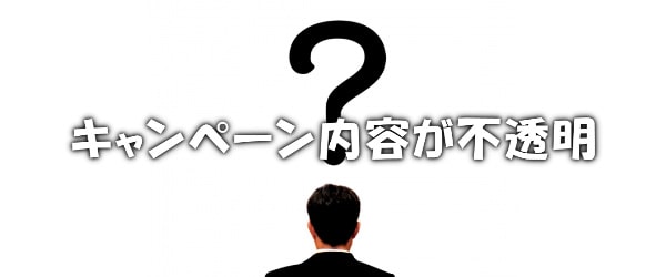 キャンペーンの詳細が分からなくて不便