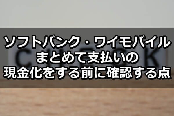 ソフトバンク・ワイモバイルまとめて支払いの現金化をする前に確認する点