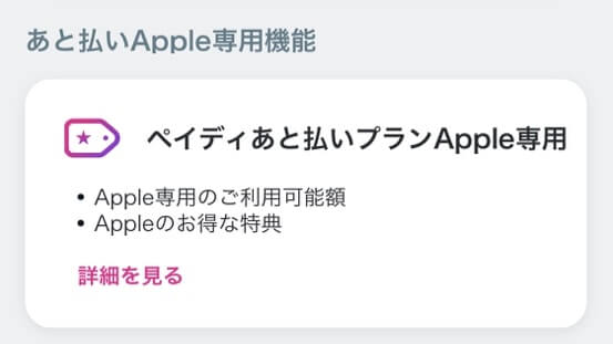 Paidy(ペイディ)のApple専用枠